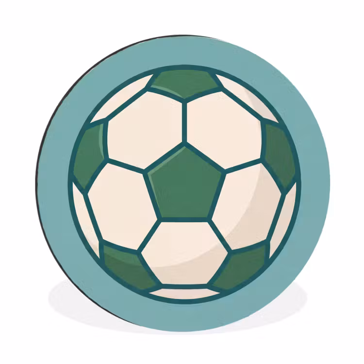 Voetbal - Geometrisch - Sport - Illustratie - Blauwgroen — 1
