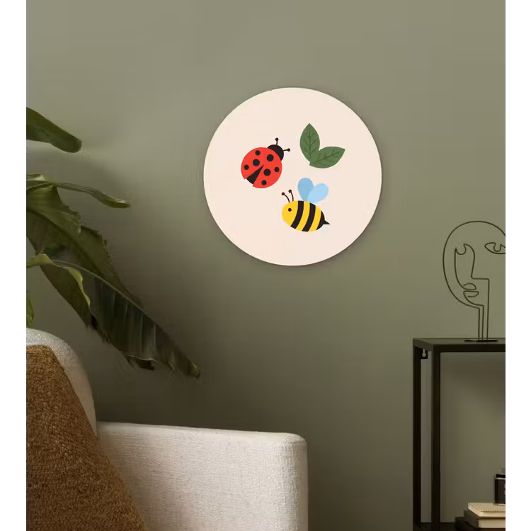 Wandcirkel - Glas - Insect - Blad - Natuur - Speels - Illustratie — 3