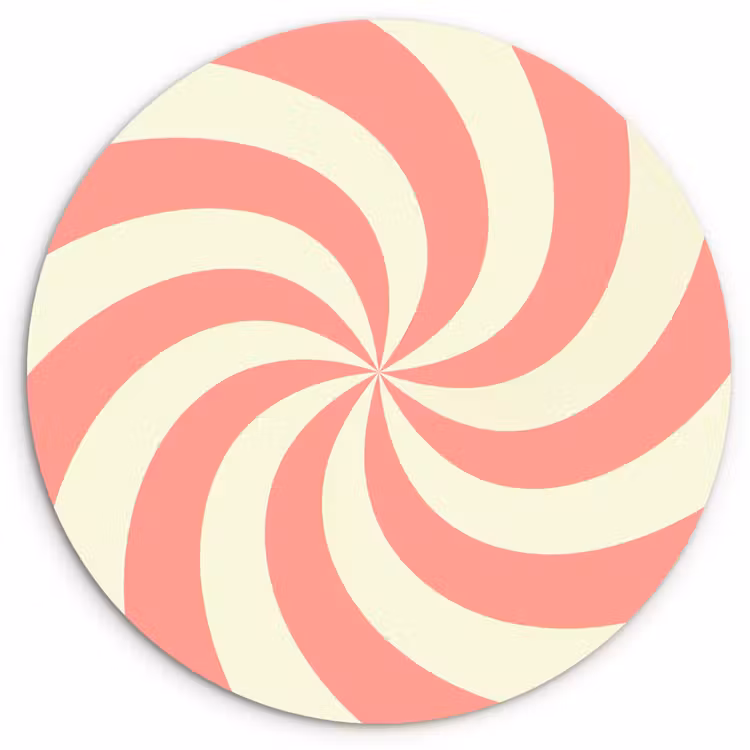 Wandcirkel - Glas - Spiraal - Patroon - Abstract - Roze - Beige — 1