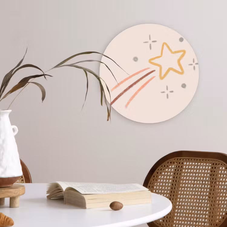 Wandcirkel - Glas - Ster - Vallend - Illustratie - Pastel — 4
