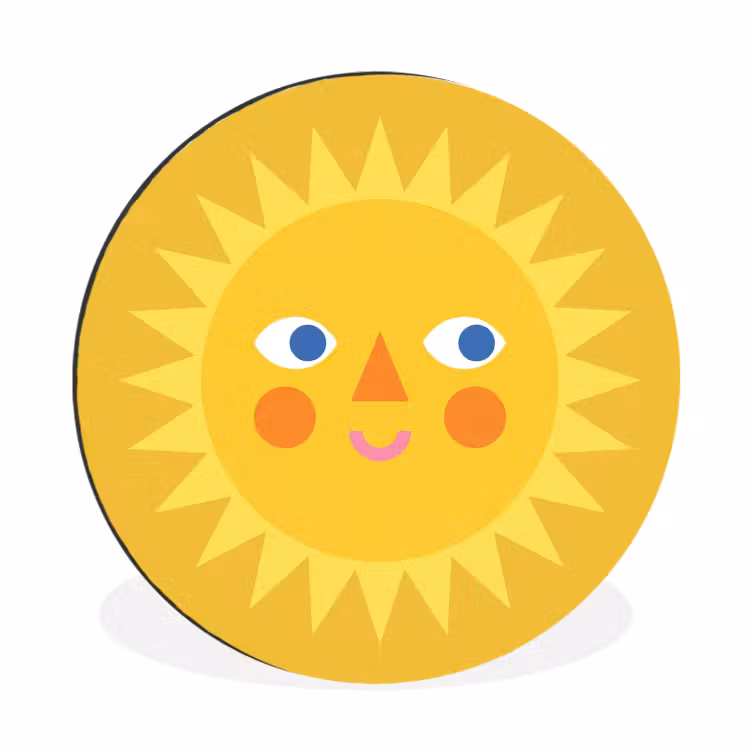 Zon - Gezicht - Zomer - Illustratie - Geel — 1