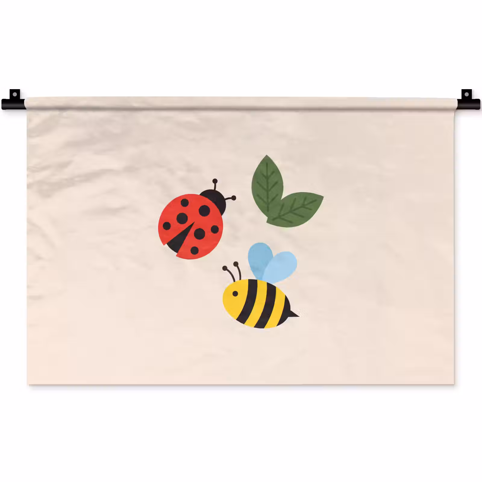 Wandkleed - Insect - Blad - Natuur - Speels - Illustratie — 1