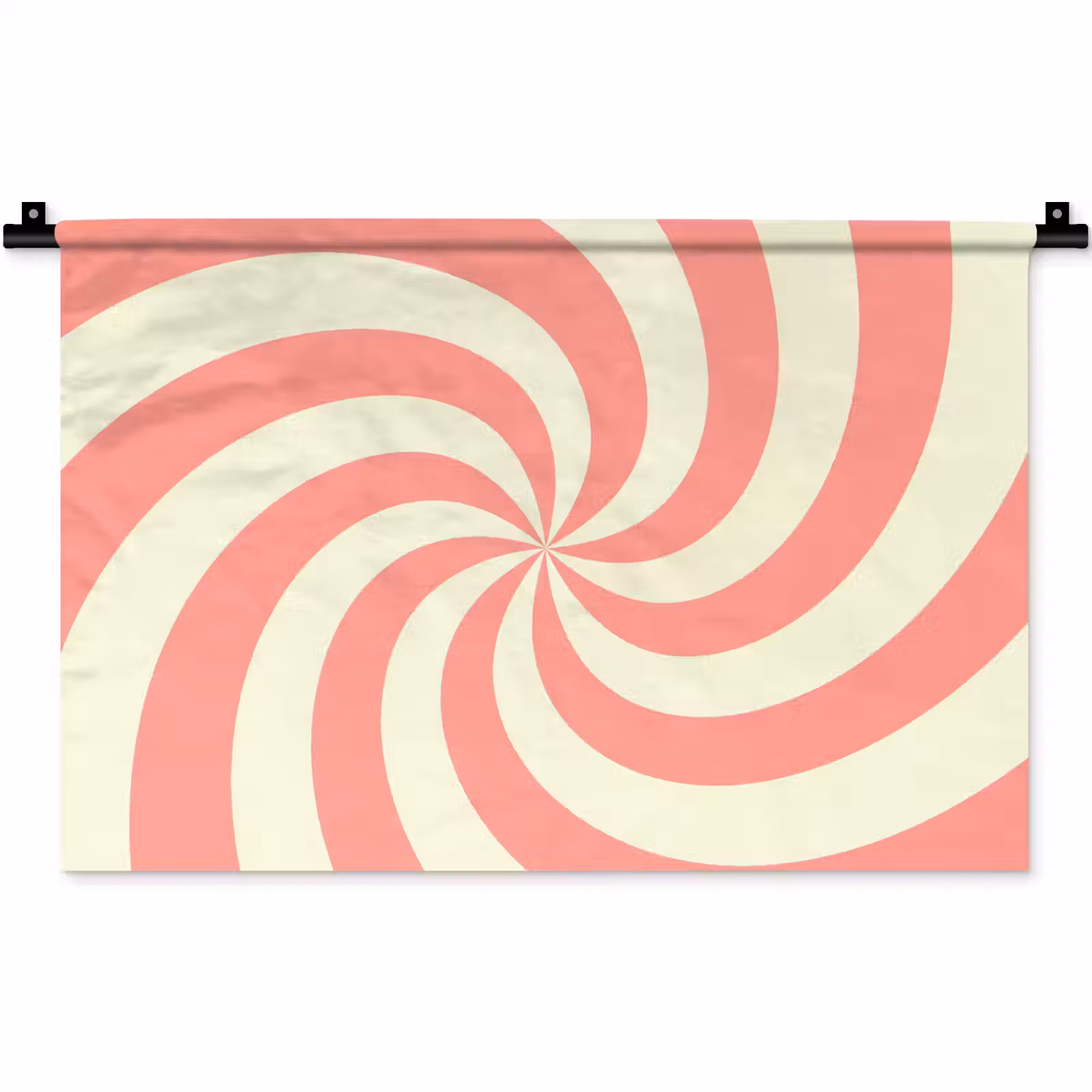 Wandkleed - Spiraal - Patroon - Abstract - Roze - Beige — 1