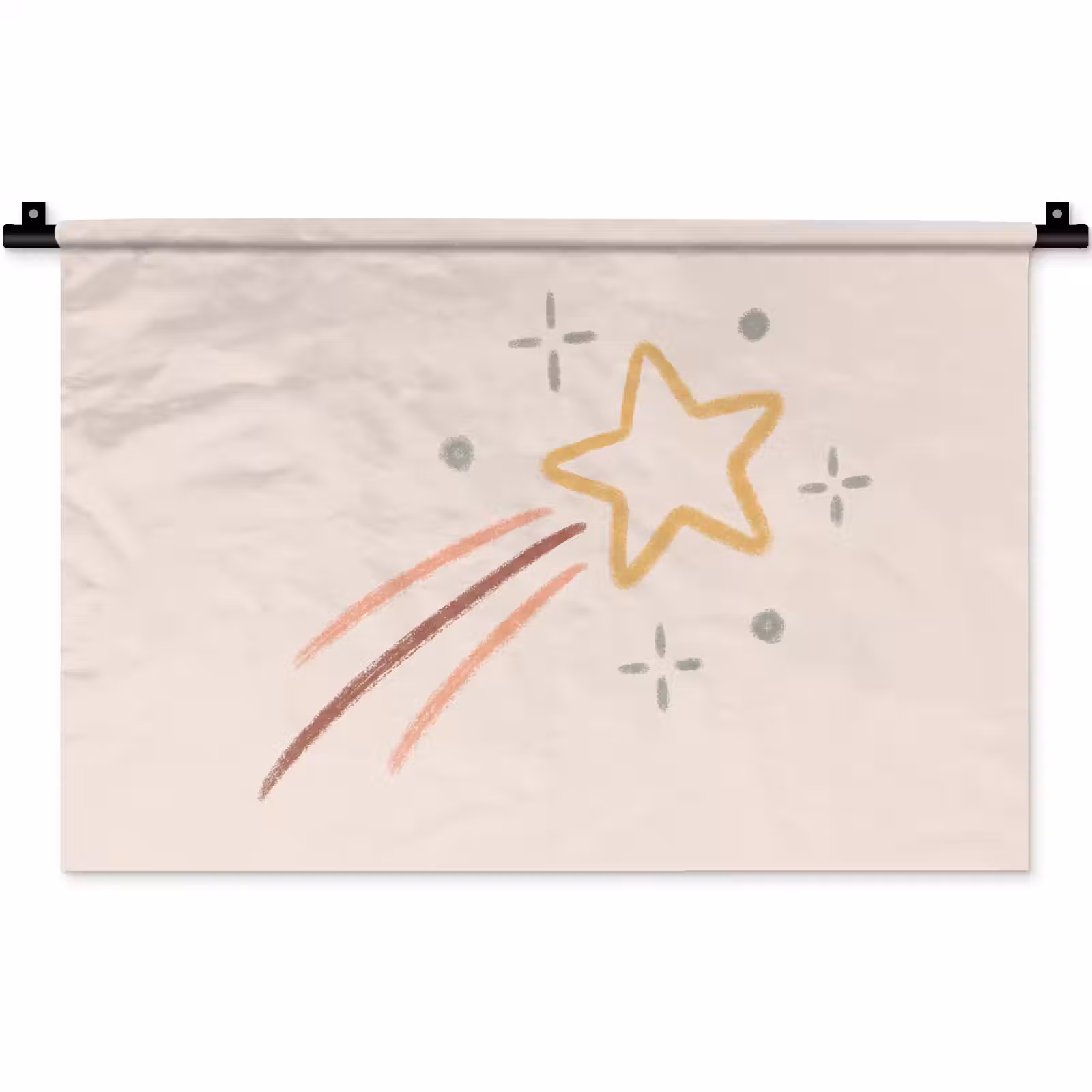 Wandkleed - Ster - Vallend - Illustratie - Pastel — 1
