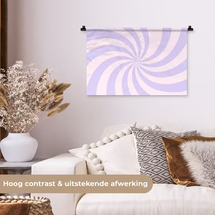 Wandkleed - Patroon - Spiraal - Abstract - Modern - Paars-Roze — 4