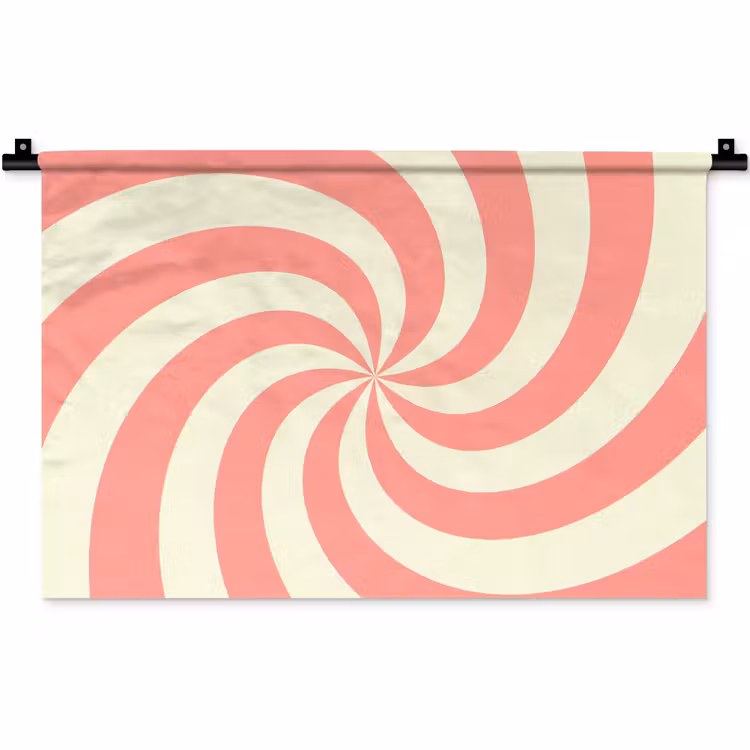Wandkleed - Spiraal - Patroon - Abstract - Roze - Beige — 1