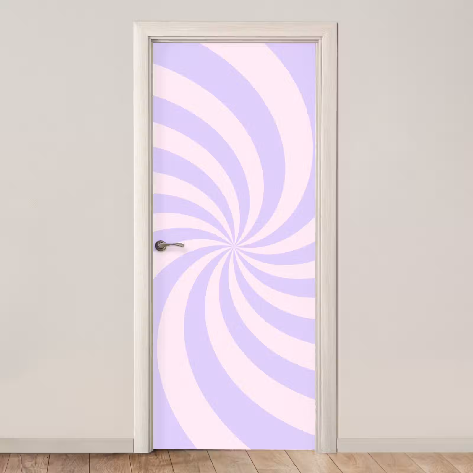 Deursticker - Patroon - Spiraal - Abstract - Modern - Paars-Roze — 1