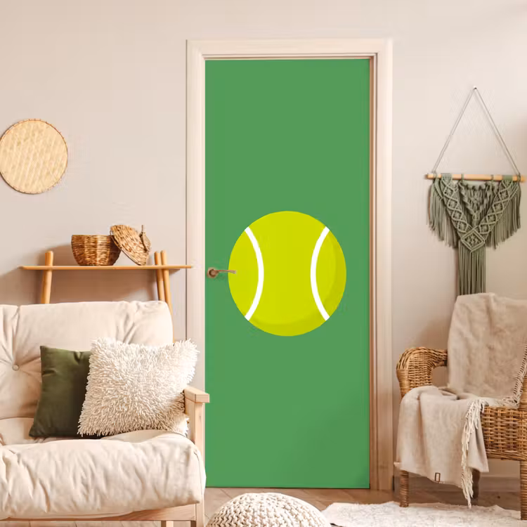 Deursticker - Bal - Geel - Sport - Groen - Illustratie — 4