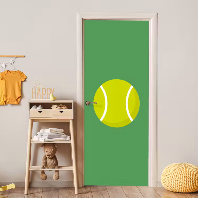 Deursticker - Bal - Geel - Sport - Groen - Illustratie — 6