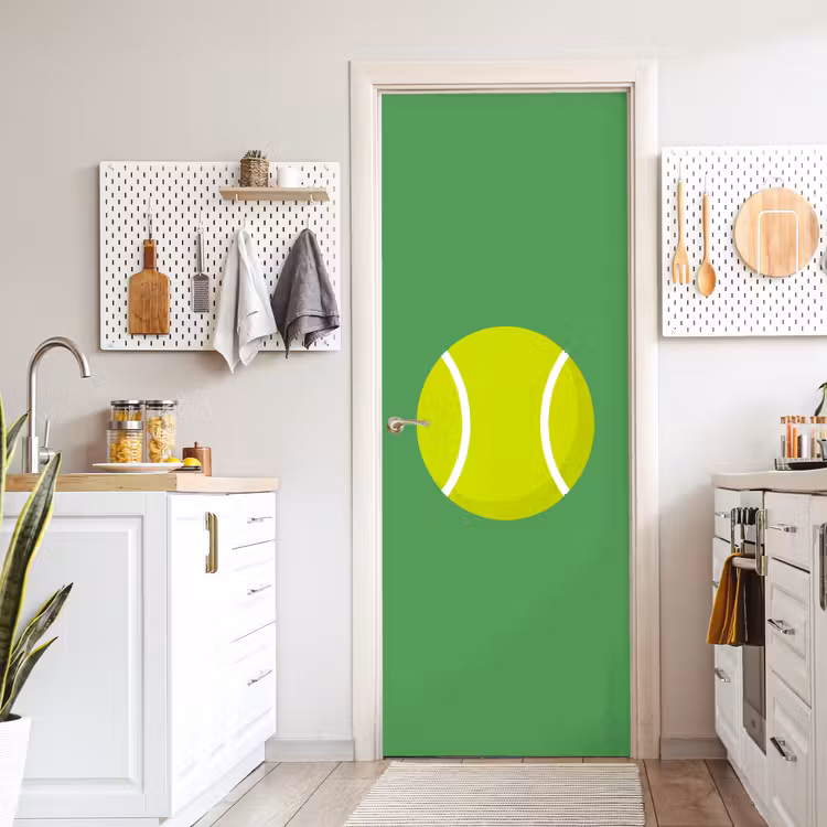 Deursticker - Bal - Geel - Sport - Groen - Illustratie — 7