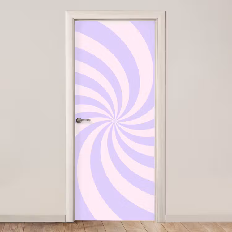 Deursticker - Patroon - Spiraal - Abstract - Modern - Paars-Roze — 1