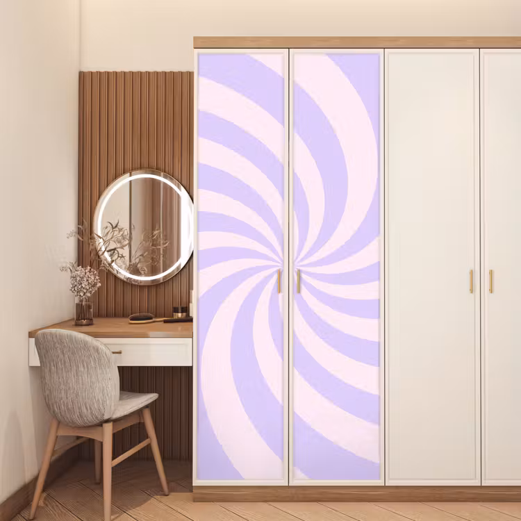 Deursticker - Patroon - Spiraal - Abstract - Modern - Paars-Roze — 5