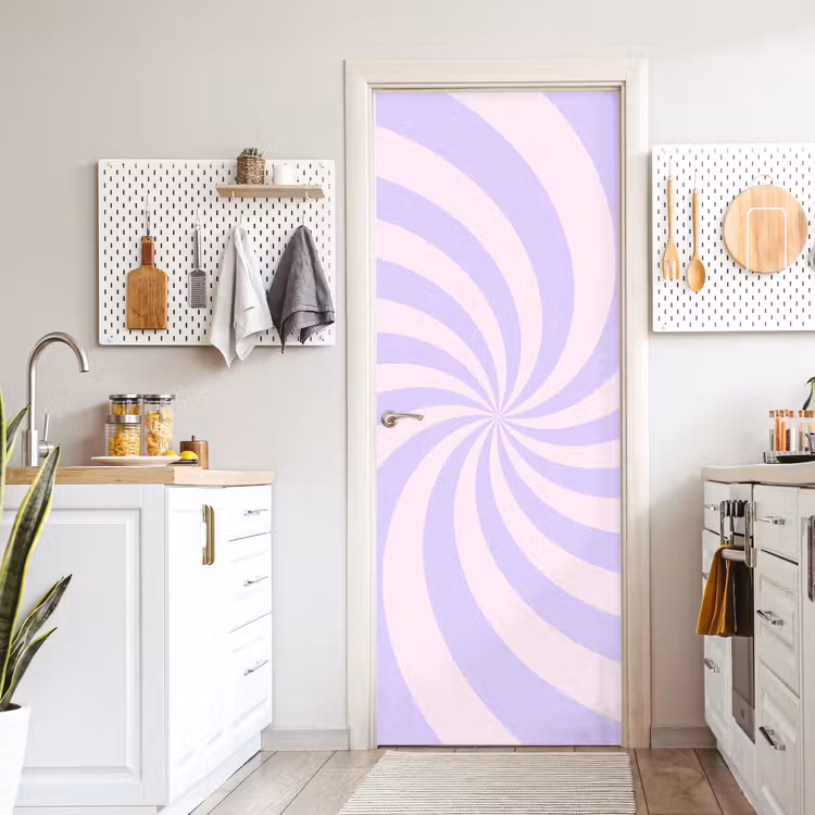 Deursticker - Patroon - Spiraal - Abstract - Modern - Paars-Roze — 7