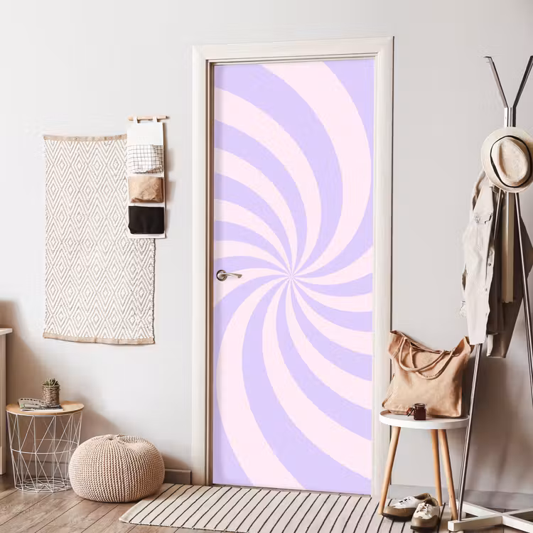 Deursticker - Patroon - Spiraal - Abstract - Modern - Paars-Roze — 8