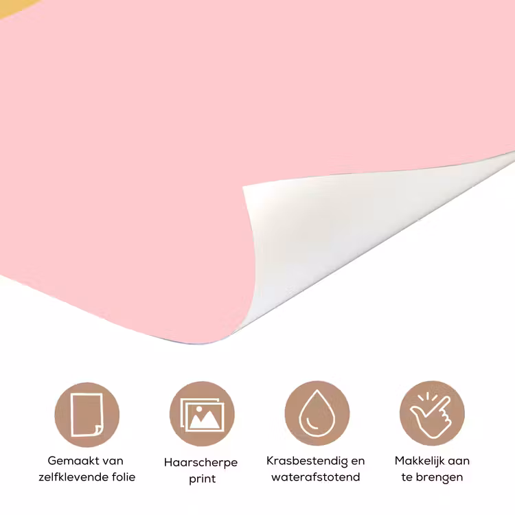 Deursticker - Smiley - Geel - Roze - Symbool - Minimalistisch — 3