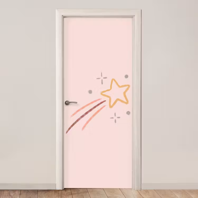 Deursticker - Ster - Vallend - Illustratie - Pastel — 1
