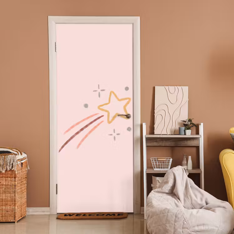 Deursticker - Ster - Vallend - Illustratie - Pastel — 2