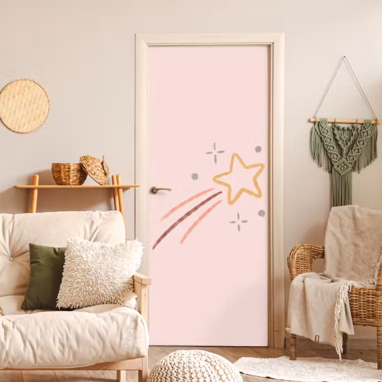 Deursticker - Ster - Vallend - Illustratie - Pastel — 4