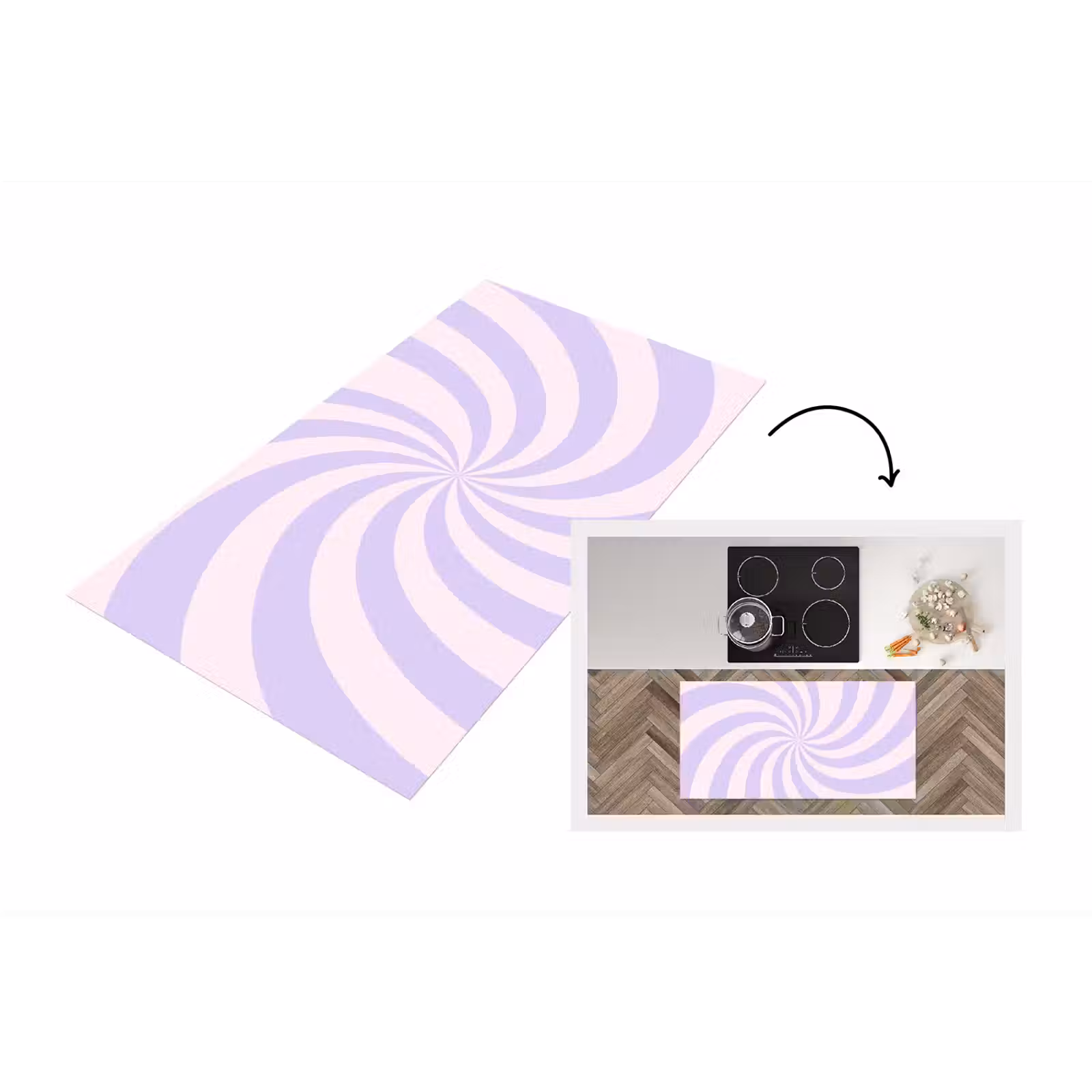 Keukenloper - Patroon - Spiraal - Abstract - Modern - Paars-Roze — 1