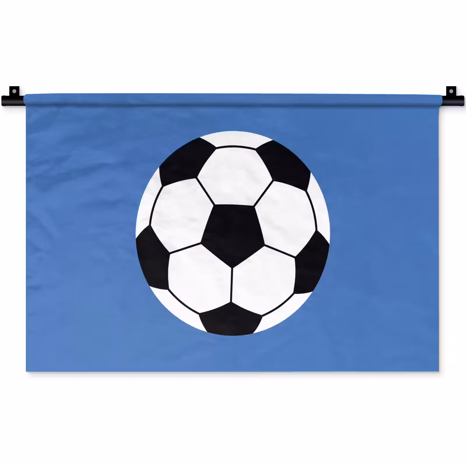 Wandkleed - Voetbal - Zwart-wit - Sport - Illustratie - Blauw — 1