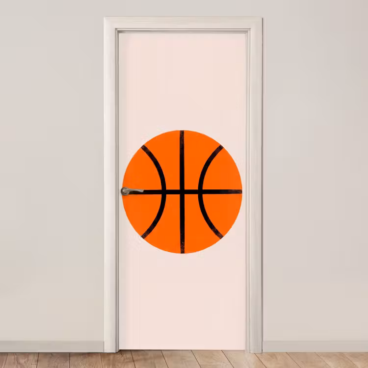 Deursticker - Basketbal - Bal - Sport - Illustratie - Oranje — 1