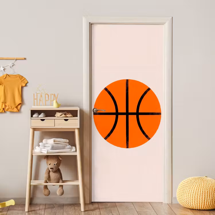 Deursticker - Basketbal - Bal - Sport - Illustratie - Oranje — 6