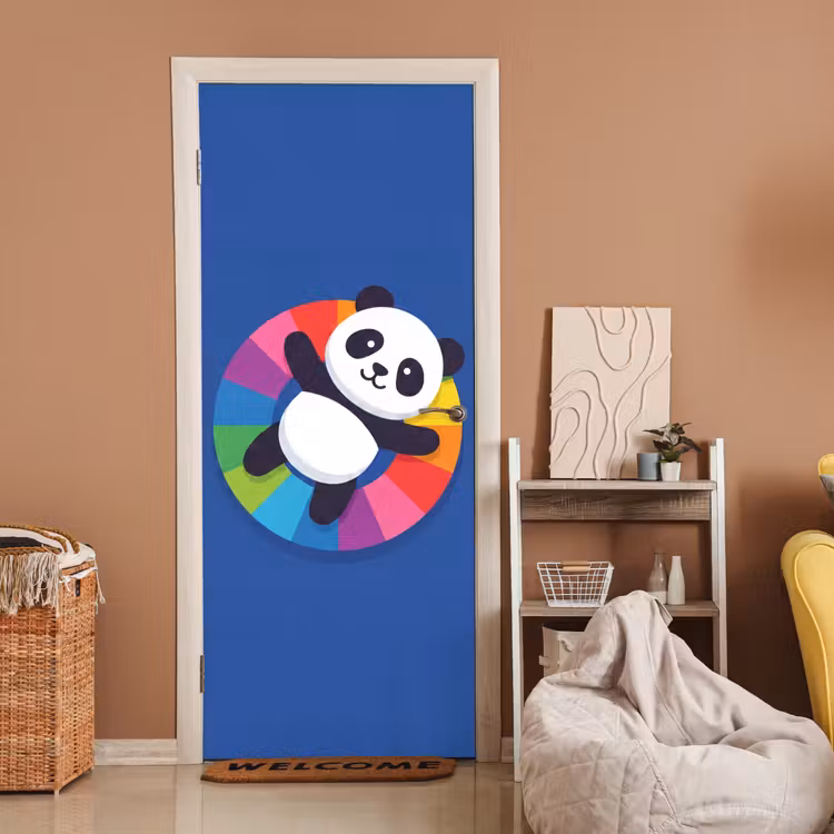 Deursticker - Dieren - Cartoon - Kleurrijk - Modern - Speels — 2