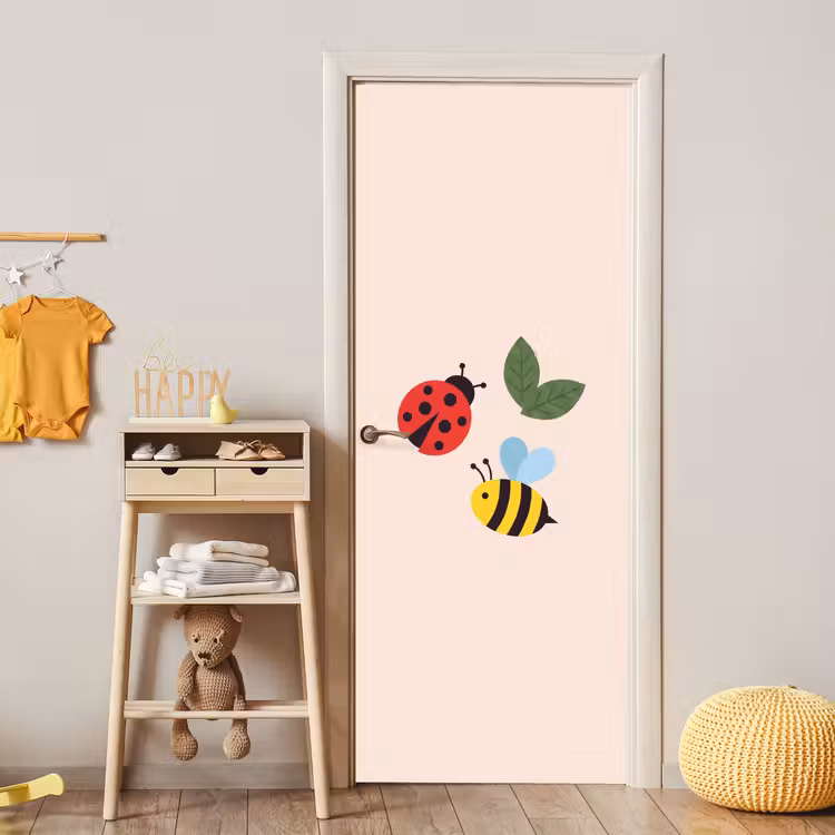 Deursticker - Insect - Blad - Natuur - Speels - Illustratie — 6