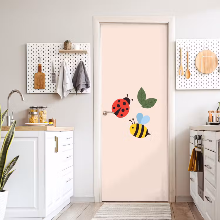 Deursticker - Insect - Blad - Natuur - Speels - Illustratie — 7