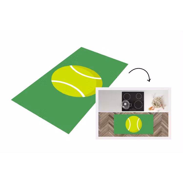 Keukenloper - Bal - Geel - Sport - Groen - Illustratie — 1