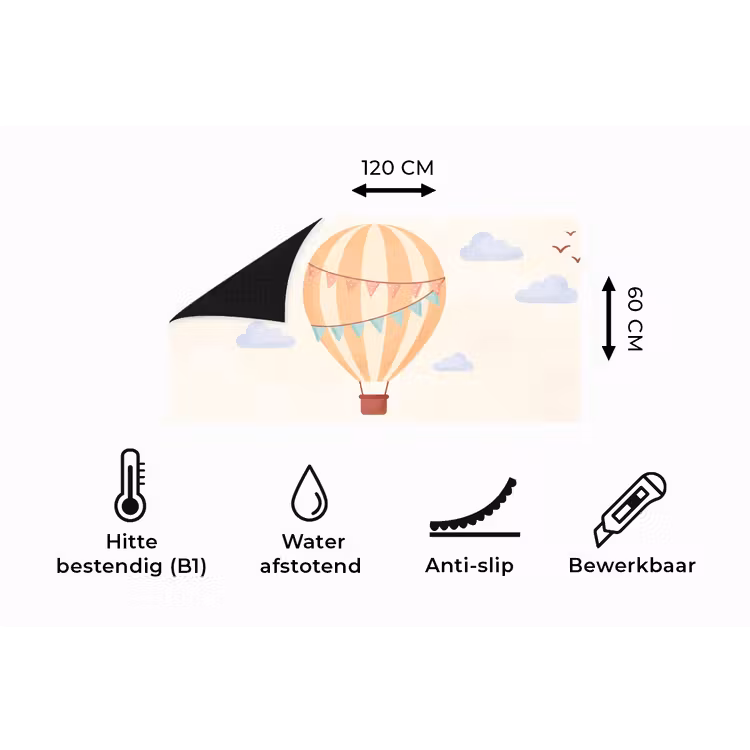 Keukenloper - Luchtballon - Wolken - Illustratie - Zacht - Kinderkamer — 5