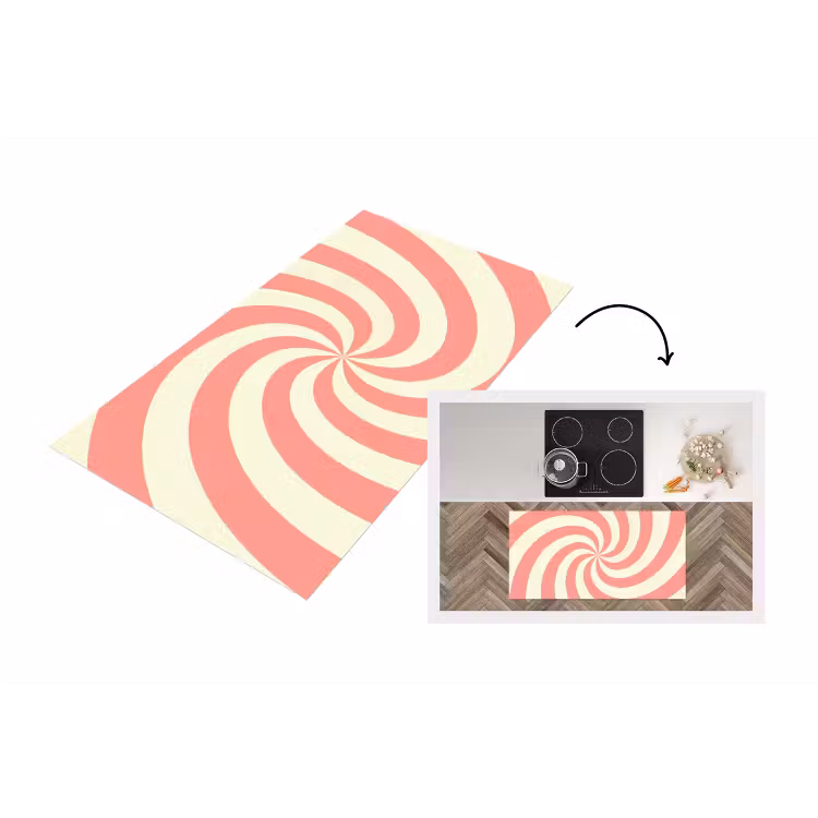 Keukenloper - Spiraal - Patroon - Abstract - Roze - Beige — 1