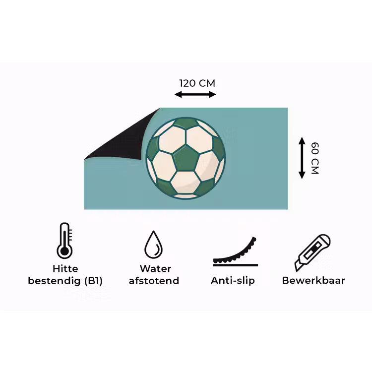 Keukenloper - Voetbal - Geometrisch - Sport - Illustratie - Blauwgroen — 5
