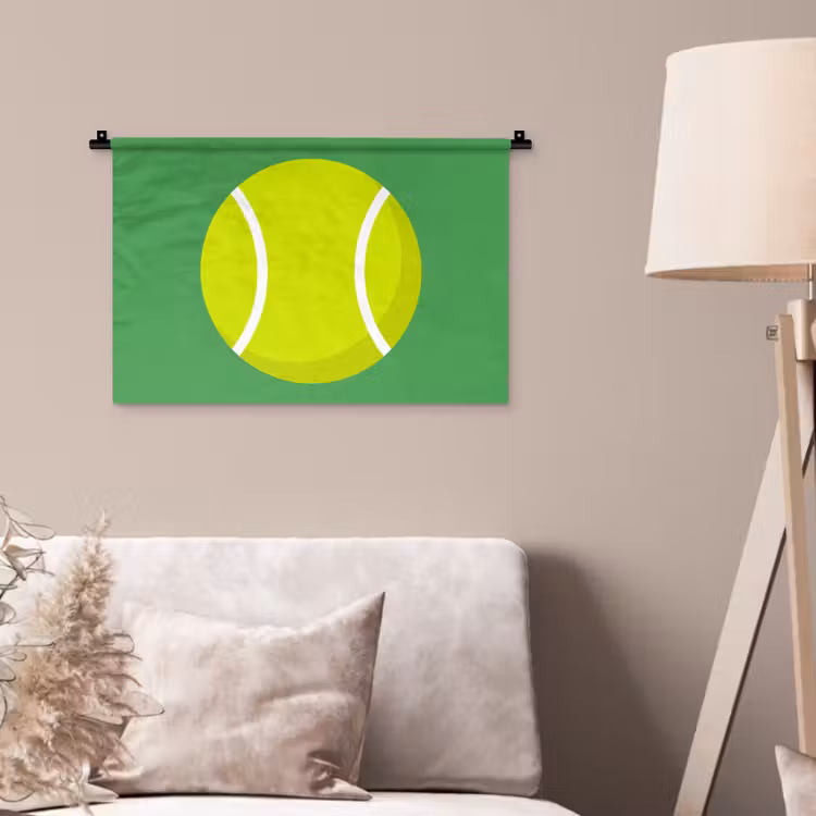 Wandkleed - Bal - Geel - Sport - Groen - Illustratie — 2