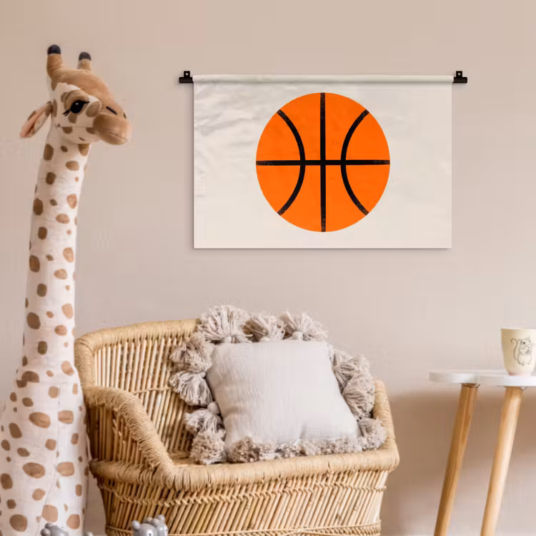 Wandkleed - Basketbal - Bal - Sport - Illustratie - Oranje — 5