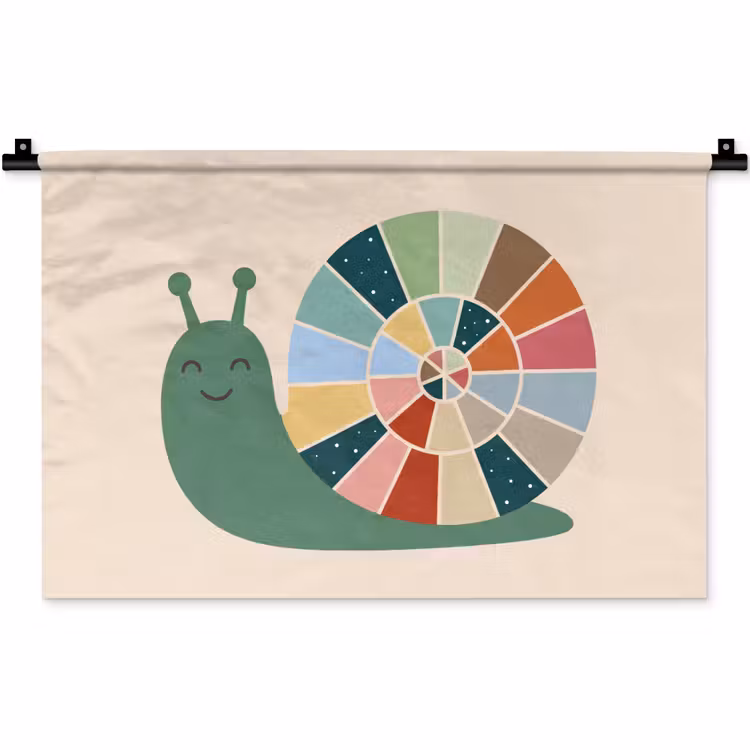 Wandkleed - Dieren - Slak - Kleurrijk - Illustratie — 1