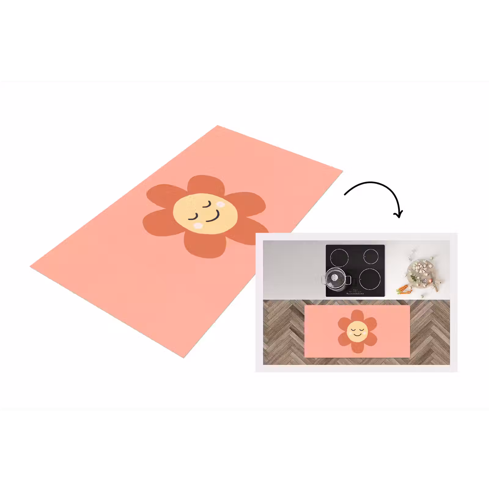 Keukenloper - Bloemen - Tekenfilm - Kind - Roze — 1