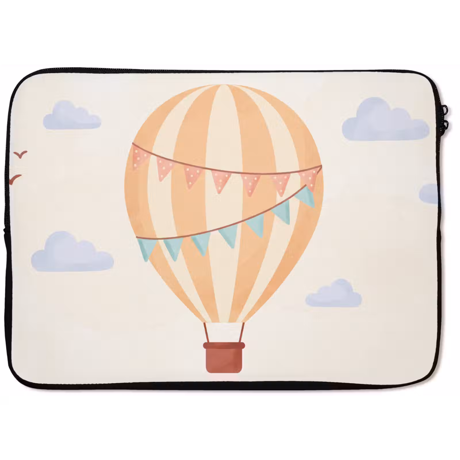 Laptophoes - Luchtballon - Wolken - Illustratie - Zacht - Kinderkamer — 1