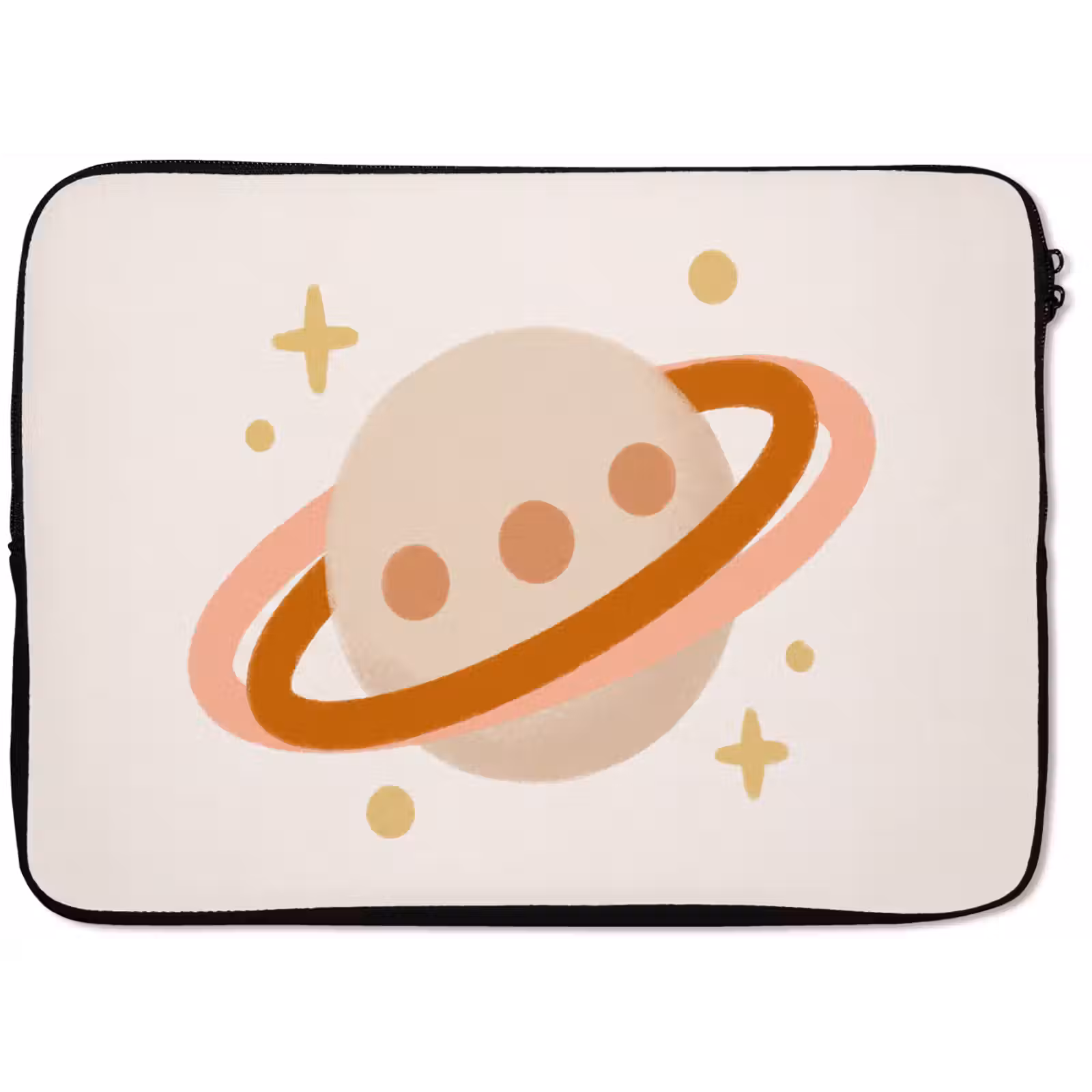 Laptophoes - Planeet - Ringen - Ruimte - Illustratie - Beige — 1