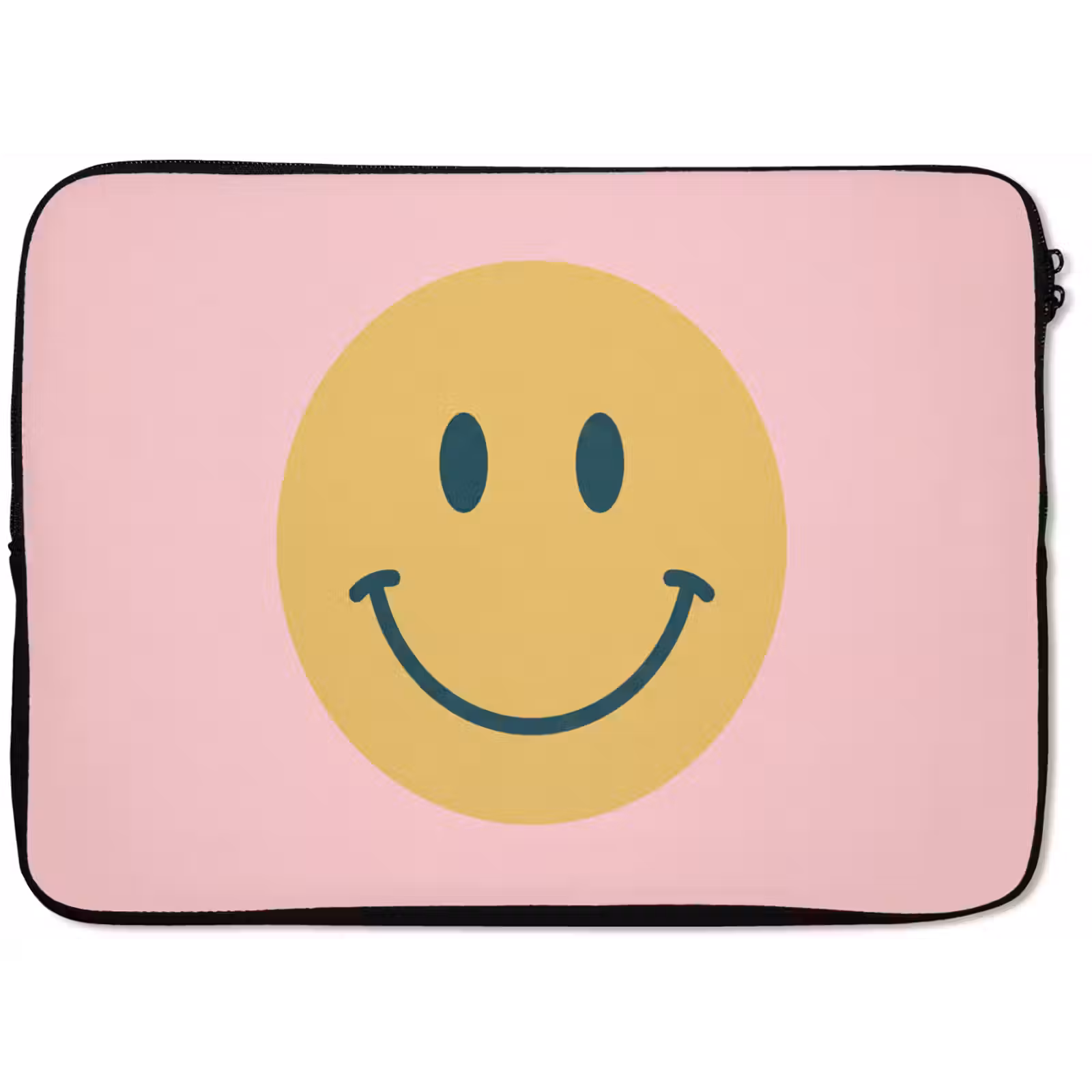 Laptophoes - Smiley - Geel - Roze - Symbool - Minimalistisch — 1
