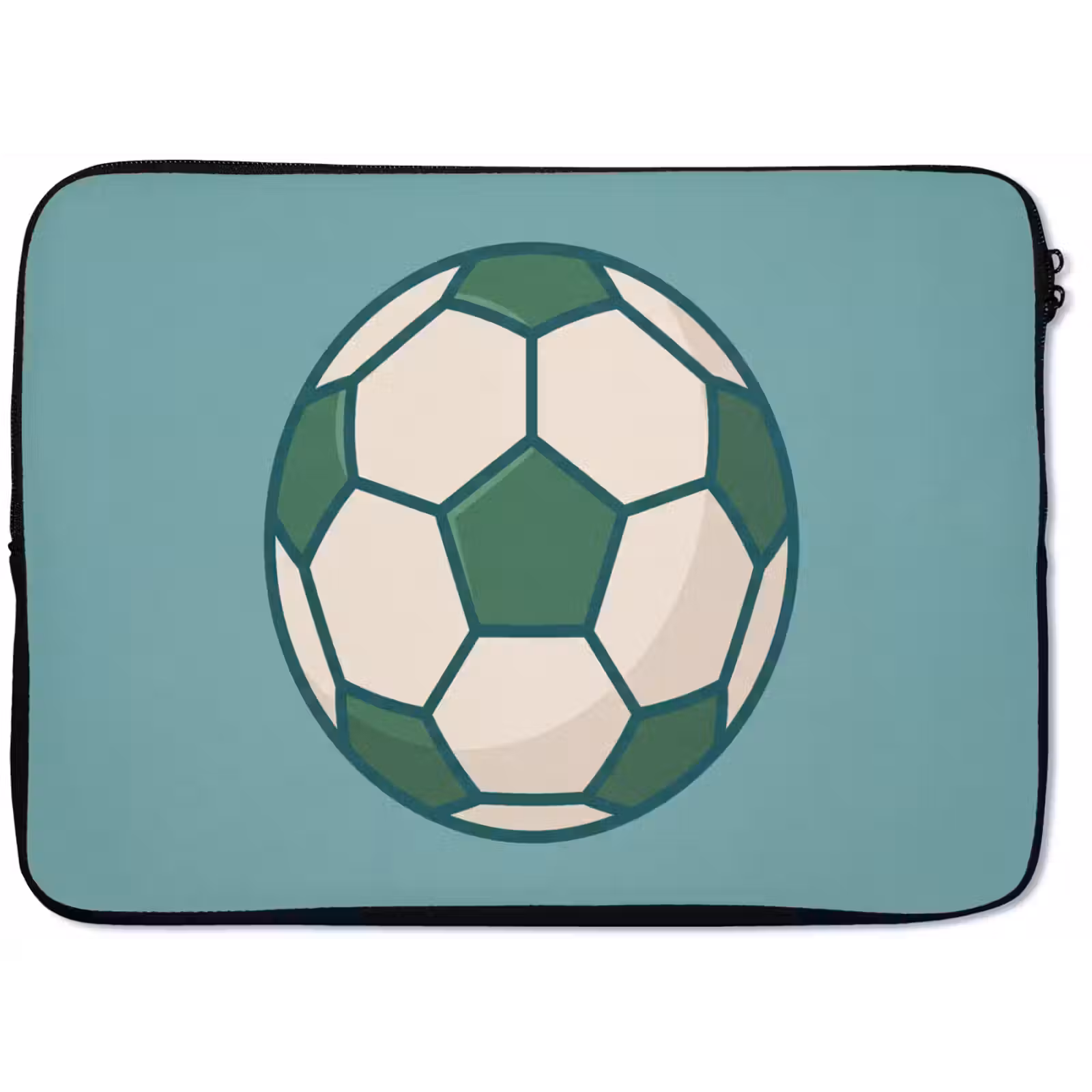 Laptophoes - Voetbal - Geometrisch - Sport - Illustratie - Blauwgroen — 1
