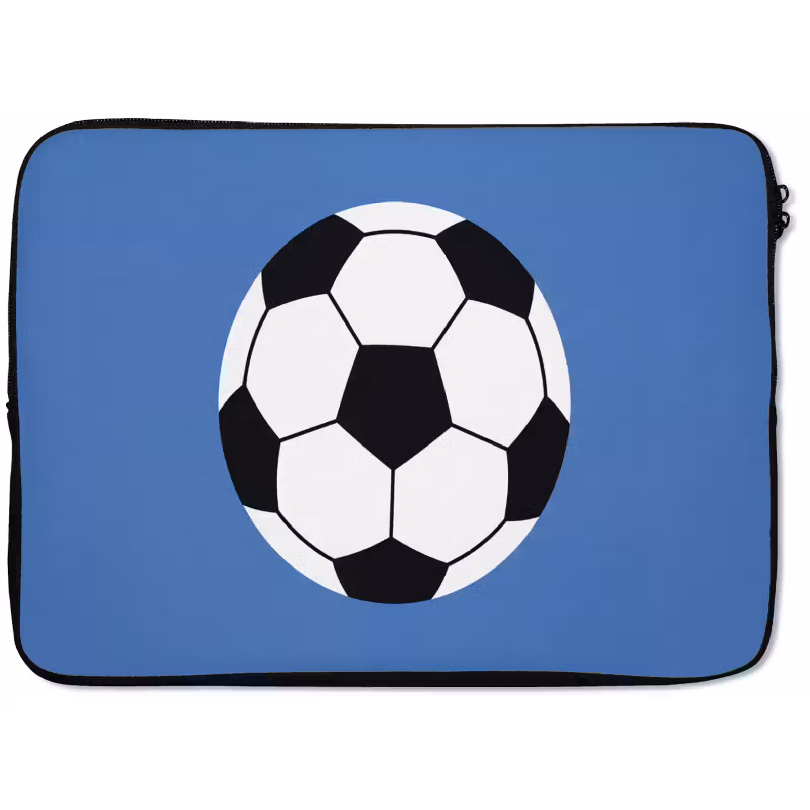 Laptophoes - Voetbal - Zwart-wit - Sport - Illustratie - Blauw — 1