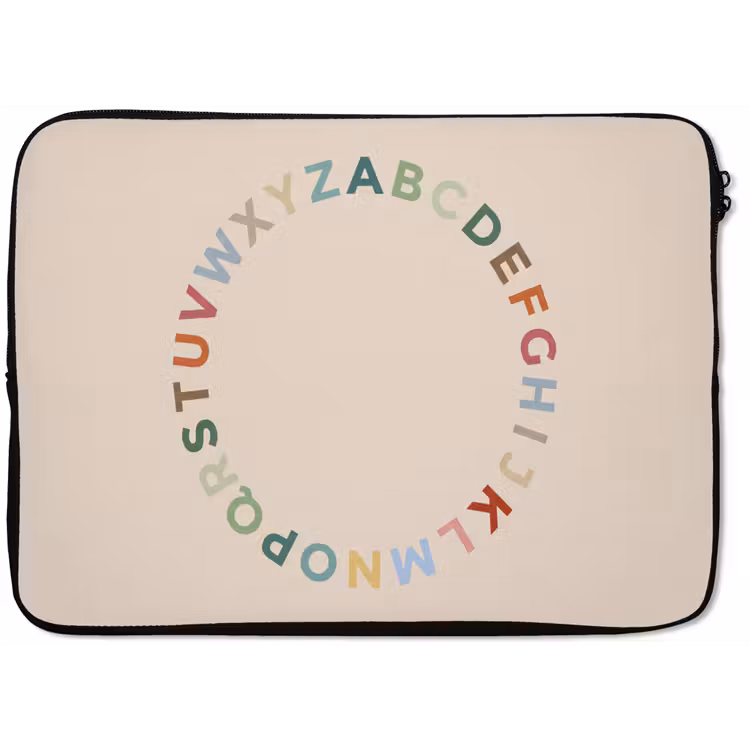 Laptophoes - Alfabet - Cirkel - Educatie - Speels - Kleurrijk — 1