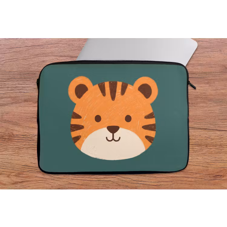 Laptophoes - Dieren - Kop - Oranje - Illustratie - Modern — 2