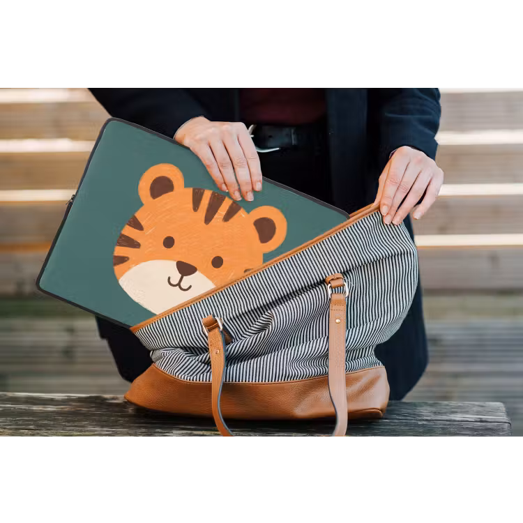 Laptophoes - Dieren - Kop - Oranje - Illustratie - Modern — 4
