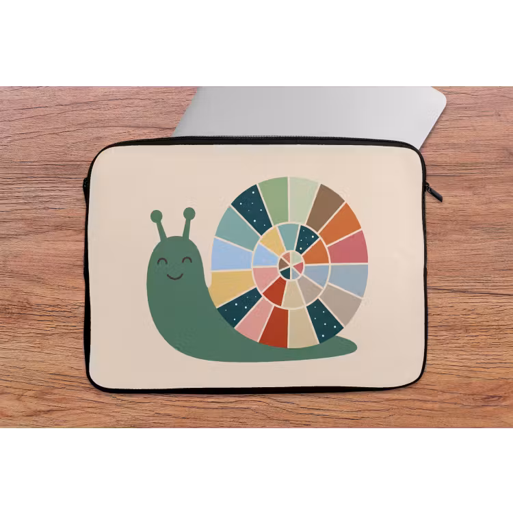 Laptophoes - Dieren - Slak - Kleurrijk - Illustratie — 2