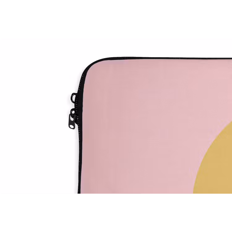 Laptophoes - Smiley - Geel - Roze - Symbool - Minimalistisch — 5