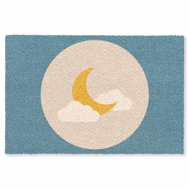 Vloerkleed - Maan - Wolken - Natuur - Abstract - Geel — 1