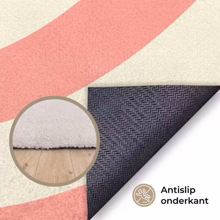 Vloerkleed - Spiraal - Patroon - Abstract - Roze - Beige — 4
