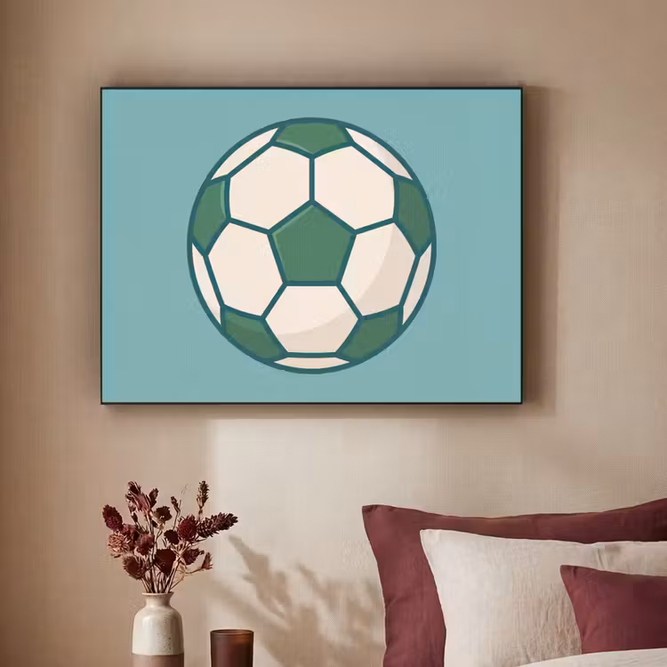 Art Frame - Voetbal - Geometrisch - Sport - Illustratie - Blauwgroen — 3